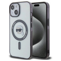 Karl Lagerfeld KLHMP15SHKHNOTK iPhone 15 6.1" transparent hardcase IML Karl`s Head MagSafe