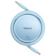 Baseus Free2Draw Mini USB-C - USB-C 100W 1m retractable cable - blue