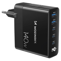 Wozinsky CGWCB 140W GaN wall charger 3 x USB-C / 2 x USB-A - black