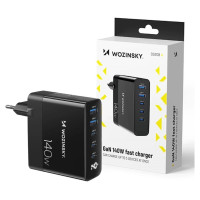 Wozinsky CGWCB 140W GaN wall charger 3 x USB-C / 2 x USB-A - black