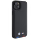 BMW BMHCP15M22PTDK iPhone 15 Plus 6.7" black/black Leather Stamp Tricolor