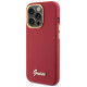 Guess Silicone Script Metal Logo & Frame case for iPhone 15 Pro - red