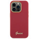 Guess Silicone Script Metal Logo & Frame case for iPhone 15 Pro - red