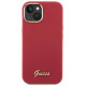 Guess Silicone Script Metal Logo & Frame case for iPhone 15 - red