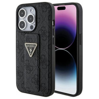 Guess Grip Stand 4G Triangle Strass case for iPhone 15 Pro Max - black