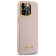 Guess Silicone Script Metal Logo & Frame case for iPhone 15 Pro Max - pink
