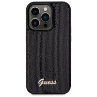 Guess Sequin Script Metal case for iPhone 13 Pro Max - black