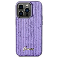 Guess Sequin Script Metal case for iPhone 13 Pro Max - purple