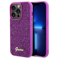 Guess Disco Metal Script case for iPhone 14 Pro - fuchsia
