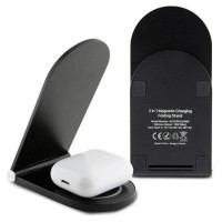 Karl Lagerfeld Choupette MagSafe induction charger 15W, foldable 2in1 - black