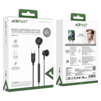 Acefast L2 in-ear headphones with USB-C connector, microphone and remote control 1.2 m - black