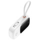 Baseus Qpow Pro+ 20000mAh 22.5W powerbank with built-in USB-C cable and display - white