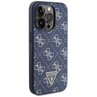Guess 4G Triangle Metal Logo case for iPhone 15 Pro - blue