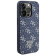 Guess 4G Triangle Metal Logo case for iPhone 15 Pro - blue