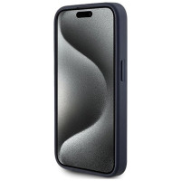 Guess 4G Triangle Metal Logo case for iPhone 15 Pro - blue