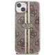 Guess IML 4G Gold Stripe case for iPhone 15 Plus / 14 Plus - brown
