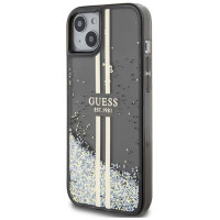 Guess Liquid Glitter Gold Stripes case for iPhone 15 / 14 / 13 - black