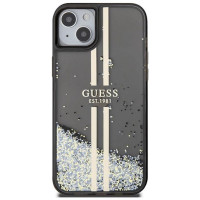 Guess Liquid Glitter Gold Stripes case for iPhone 15 / 14 / 13 - black