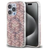Guess IML GCube MagSafe case for iPhone 15 Pro - pink