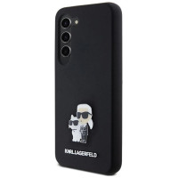 Karl Lagerfeld Silicone Karl&Choupette Metal Pin case for Samsung Galaxy S23 - black