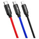Baseus Three Primary Colors 3in1 USB-A - micro USB / Lightning / USB-C 3.5A cable 0.3 m - black
