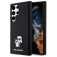 Karl Lagerfeld Silicone Karl&Choupette Metal Pin case for Samsung Galaxy S24 Ultra - black