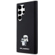 Karl Lagerfeld Silicone Karl&Choupette Metal Pin case for Samsung Galaxy S24 Ultra - black