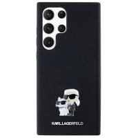 Karl Lagerfeld Silicone Karl&Choupette Metal Pin case for Samsung Galaxy S24 Ultra - black