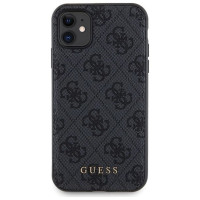 Guess 4G Metal Logo case set for iPhone 11 + 5000mAh MagSafe power bank - black