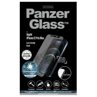 Panzerglass E2E Microfracture Antibacterial Glass with Camera Cover with Swarovsky Crystal for iPhone 12 Pro Max - with Black Frame
