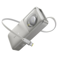 Baseus Free2Pull 10000mAh 30W powerbank with USB-C port and retractable USB-C cable - gray