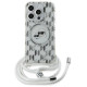 Karl Lagerfeld IML Crossbody Monogram Karl & Choupette Head MagSafe Case for iPhone 15 Pro - Transparent