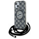 Karl Lagerfeld IML Crossbody Monogram Karl & Choupette Head MagSafe Case for iPhone 15 / 14 / 13 - Black