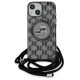 Karl Lagerfeld IML Crossbody Monogram Karl & Choupette Head MagSafe Case for iPhone 15 / 14 / 13 - Black