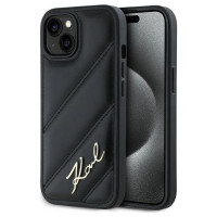 Karl Lagerfeld Diagonal Quilted Script case for iPhone 15 / 14 / 13 - black