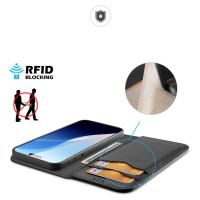 Dux Ducis Hivo iPhone 16 Pro Case with Flip and RFID Protection - Black