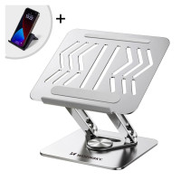 Wozinsky Laptop stand Wozinsky WRS-CPY84SS aluminum + Free! smartphone stand - silver