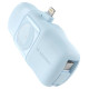 Wozinsky WF16-YLS 5000mAh 15W Lightning Mini Power Bank with Built-in USB-C Cable and Apple Watch Charger - Blue