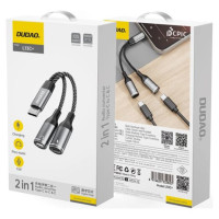 Dudao L13C+ 2in1 USB-C Adapter - Gray
