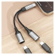 Dudao L13C+ 2in1 USB-C Adapter - Gray