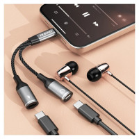 Dudao L13C+ 2in1 USB-C Adapter - Gray