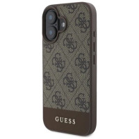 Guess 4G Bottom Stripe iPhone 16 Case - Brown