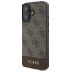 Guess 4G Bottom Stripe iPhone 16 Case - Brown