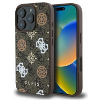 Guess Peony On 4G Background MagSafe case for iPhone 16 Pro - brown