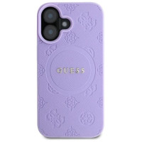 Guess Saffiano Peony Classic Logo MagSafe iPhone 16 Case - Purple