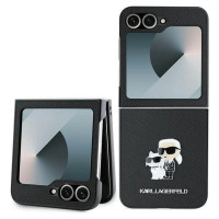 Karl Lagerfeld Saffiano Metal Pin Case for Samsung Galaxy Z Flip 6 - Black