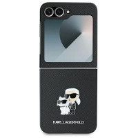 Karl Lagerfeld Saffiano Metal Pin Case for Samsung Galaxy Z Flip 6 - Black