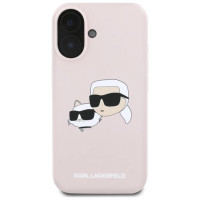 Karl Lagerfeld Silicone Case Heads Print MagSafe for iPhone 16 - Pink