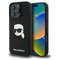 Karl Lagerfeld Silicone Karl Head Print MagSafe Case for iPhone 16 Pro Max - Black