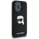 Karl Lagerfeld Silicone Karl Head Print MagSafe Case for iPhone 16 Pro Max - Black